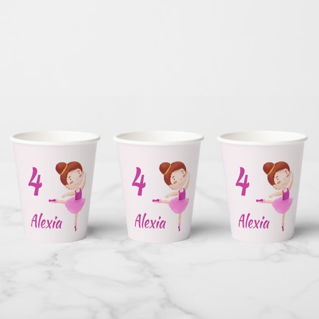 Gobelets En Papier Coupes de papier Ballet personnalisables avec nom  (Multi)