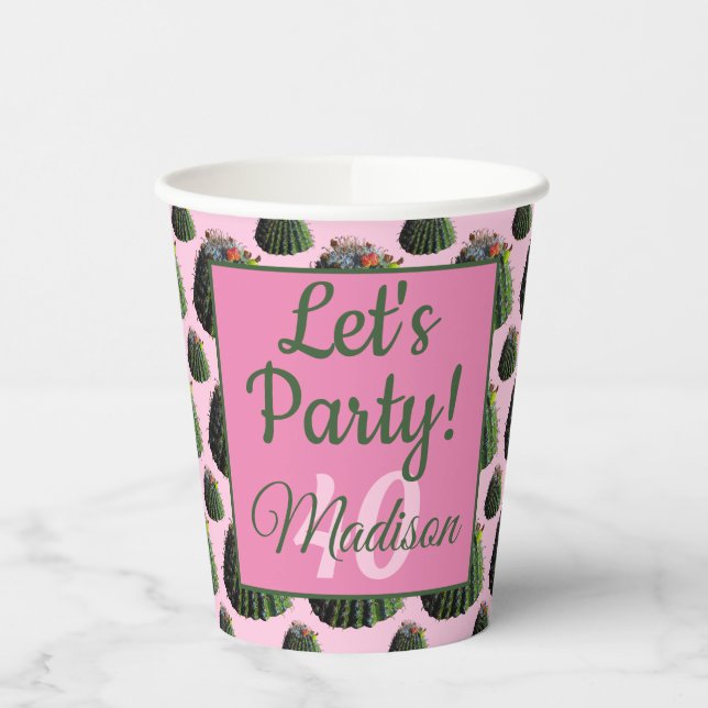 Gobelets En Papier Coupes de papier Cactus - Personnalisation faculta (Gauche)