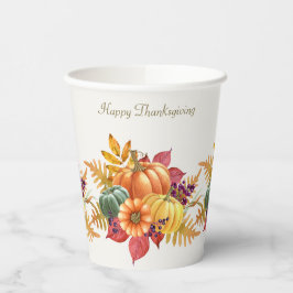 Gobelets En Papier Coupes de papier Citrouilles de Thanksgiving