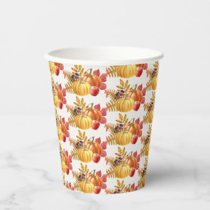 Gobelets En Papier Coupes de papier Citrouilles de Thanksgiving
