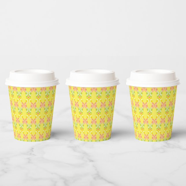 Gobelets En Papier Coupes de papier Citrus rétro (Multi)