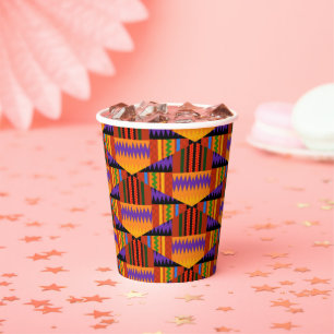 Gobelets En Papier Coupes de papier colorées Kente Ankara