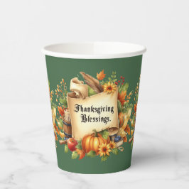 Gobelets En Papier Coupes De Papier De Bénédiction De Thanksgiving