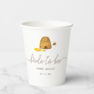 Gobelets En Papier Coupes de papier de boisson de mariée à bee