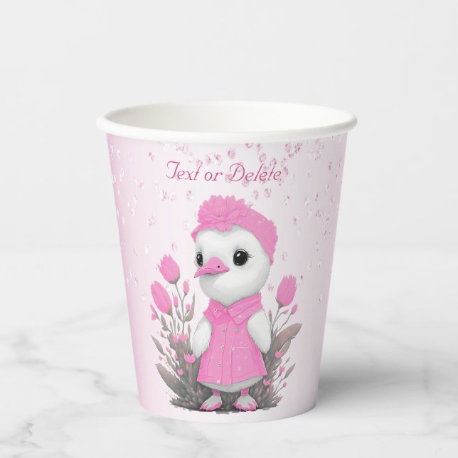 Gobelets En Papier Coupes de papier de canard rose (Recto)