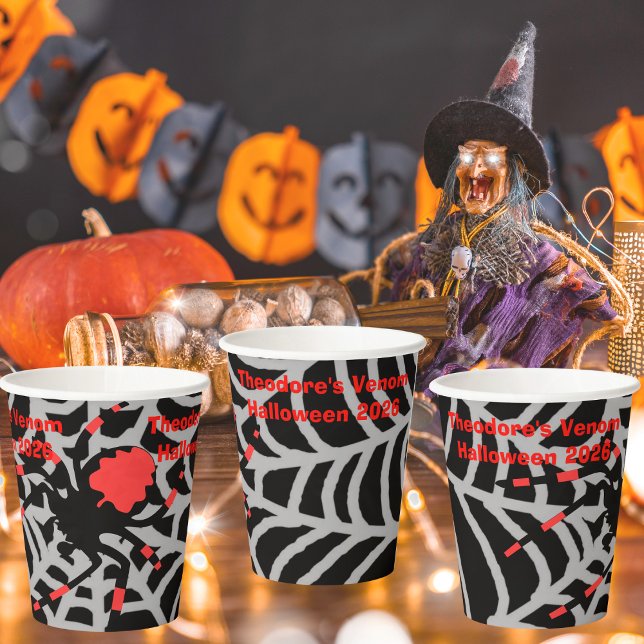 Gobelets En Papier Coupes de papier de fête pour enfants Venom Hallow (Venom Halloween Party Paper Cups)