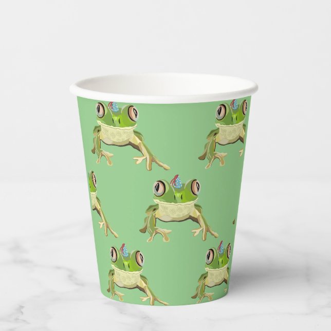 Gobelets En Papier Coupes de papier de grenouille (Recto)