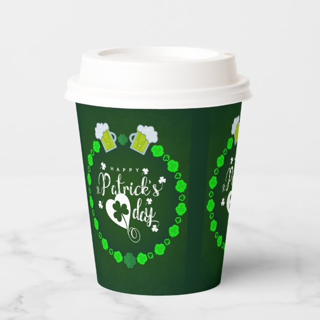 Gobelets En Papier Coupes de papier de la Saint Patrick (Recto)