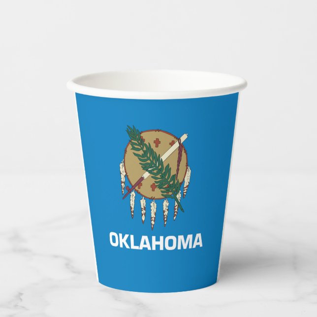 Gobelets En Papier Coupes de papier drapeau de l'Oklahoma (Recto)