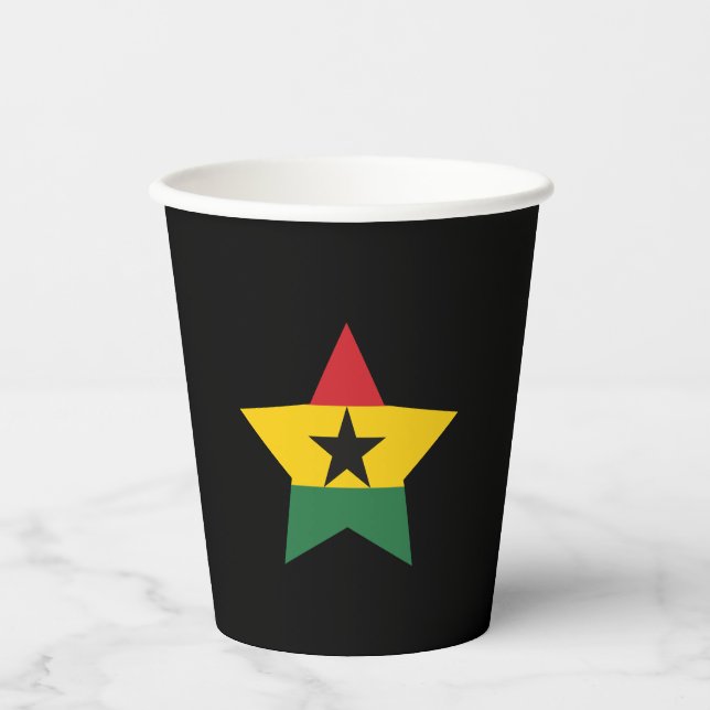 Gobelets En Papier Coupes de papier drapeau du Ghana (Recto)