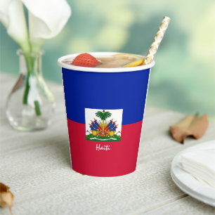 Gobelets En Papier Coupes de papier du Drapeau haïtien & fête Haïti /
