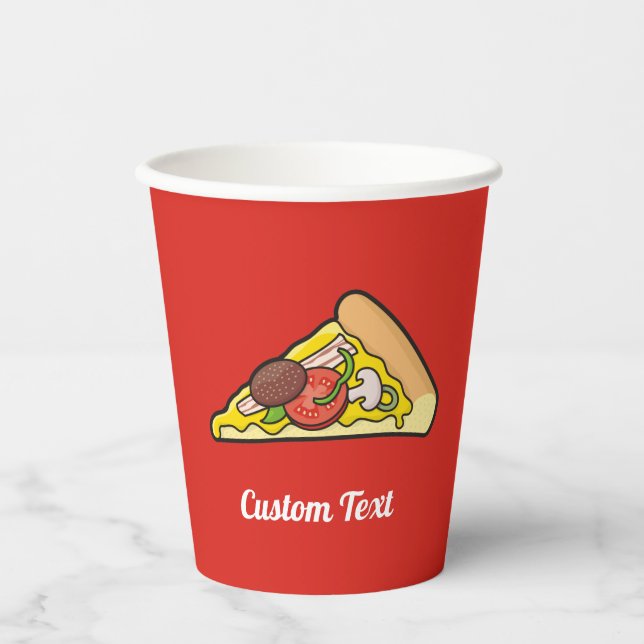 Gobelets En Papier Coupes de papier en tranches de pizza (Recto)