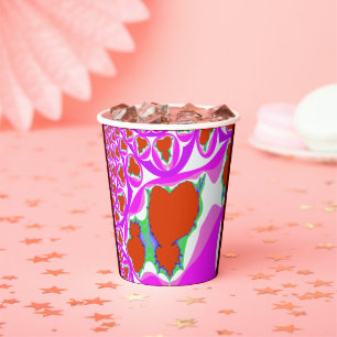 Gobelets En Papier Coupes de papier factices de la Saint-Valentin