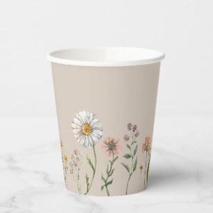 Gobelets En Papier Coupes de papier fleur sauvage