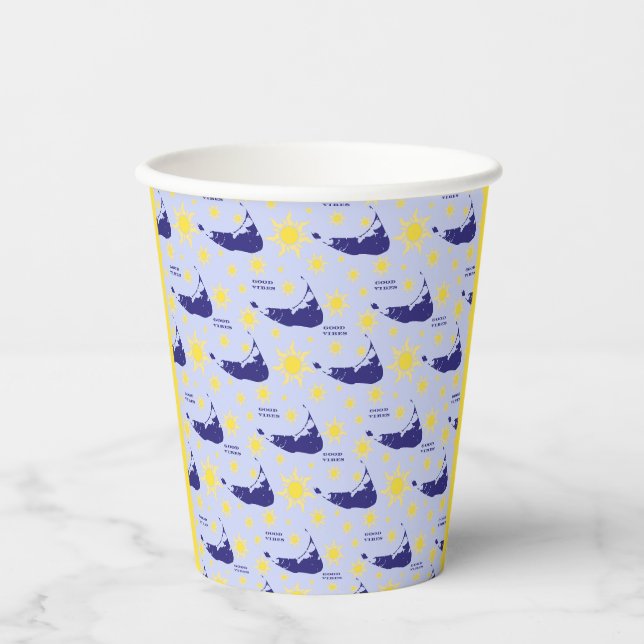 Gobelets En Papier Coupes de papier Good Vibes Nantucket (Recto)