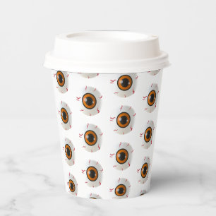 Gobelets En Papier Coupes de papier Halloween Eyeballs Taille : 8 oz