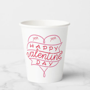 Gobelets En Papier Coupes de papier Heureuse Sainte-Valentin