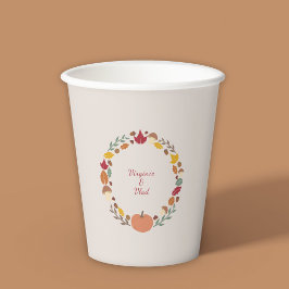 Gobelets En Papier Coupes de papier Mariage de automne et courroie