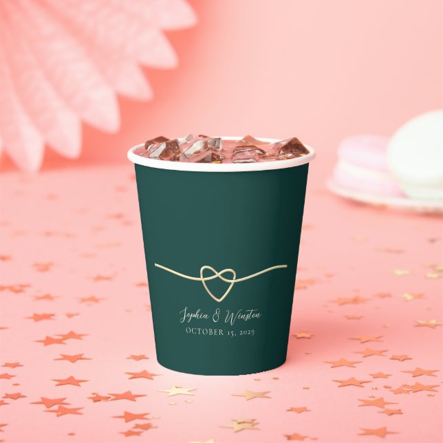 Gobelets En Papier Coupes de papier Mariage Emerald Green (Insitu)
