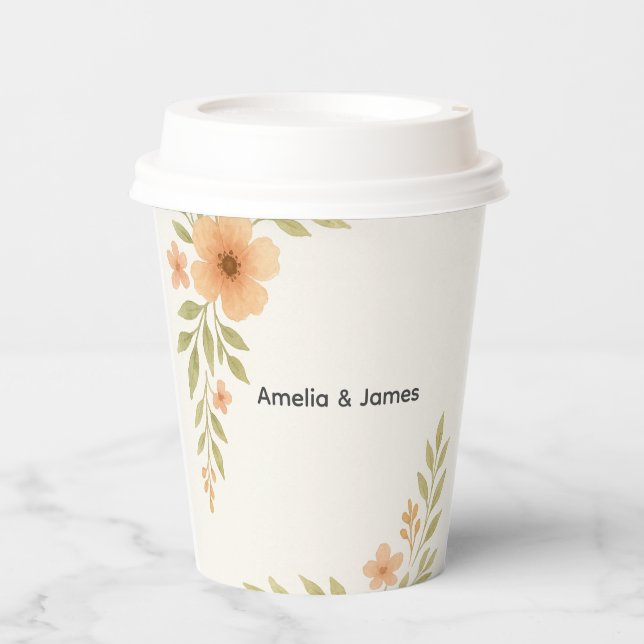 Gobelets En Papier Coupes de papier Mariage Rustique Fleur sauvage (Recto)