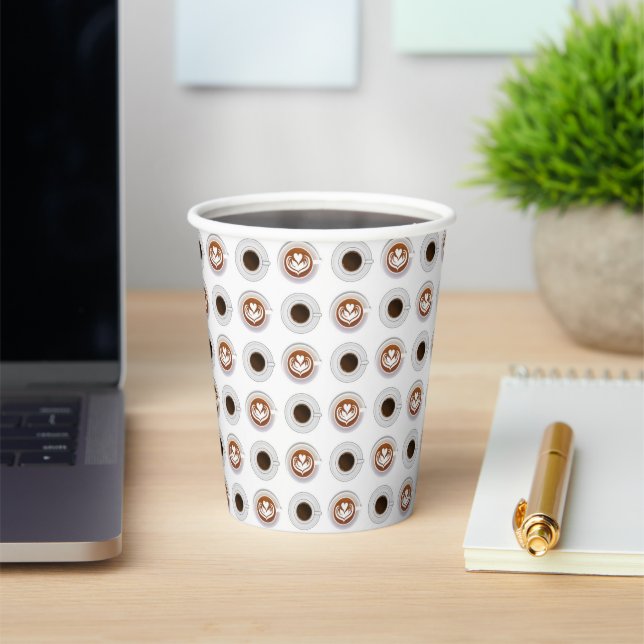 Gobelets En Papier Coupes de papier Motif de café (Insitu)