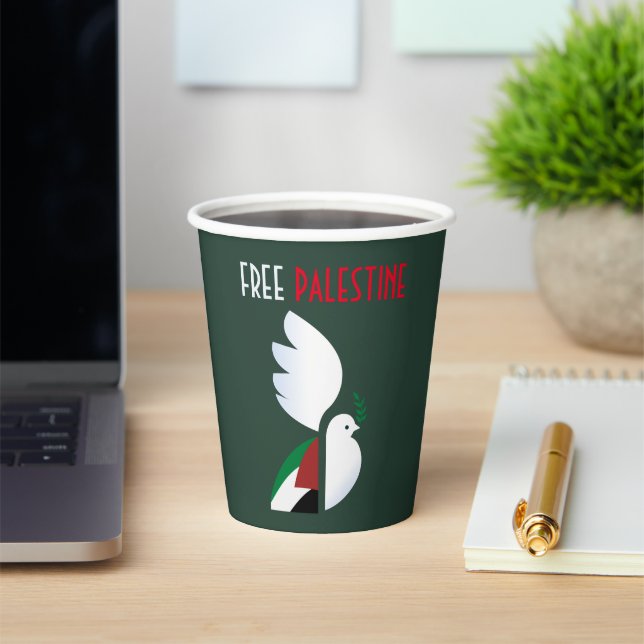 Gobelets En Papier Coupes de papier Palestine libre - Parti patriotiq (Insitu)