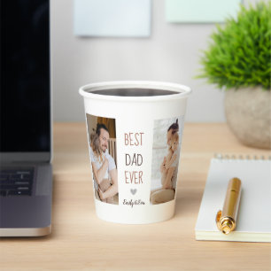 Gobelets En Papier Coupes de papier personnalisées "Best Papa Ever"