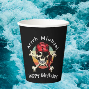 Gobelets En Papier Coupes de papier Pirate Anniversaire