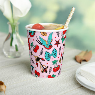 Gobelets En Papier Coupes de papier Rockabilly