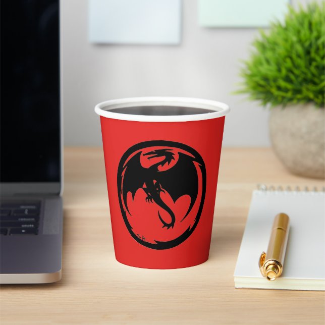 Gobelets En Papier Coupes de papier rouge Black Dragon (Insitu)