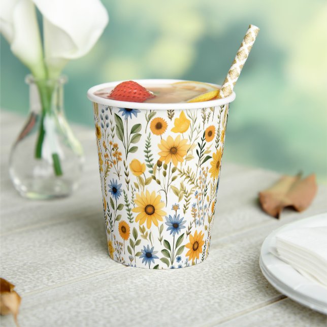 Gobelets En Papier Coupes de papier Sunflower Summer Party (Insitu)