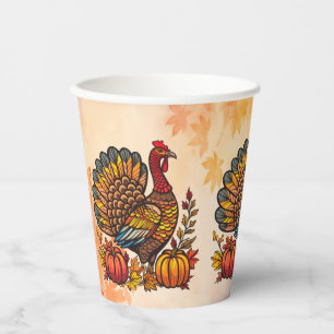 Gobelets En Papier Coupes De Papier Thanksgiving Traditionnelles