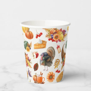 Gobelets En Papier Coupes De Papier Thanksgiving Traditionnelles