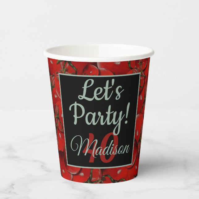 Gobelets En Papier Coupes de papier tomates (Gauche)