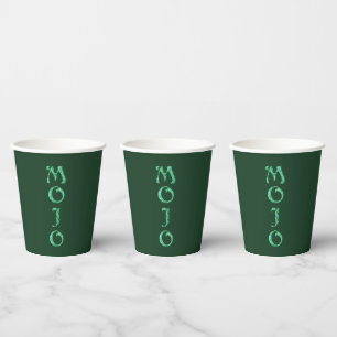 Gobelets En Papier Coupes de papier vert mojo