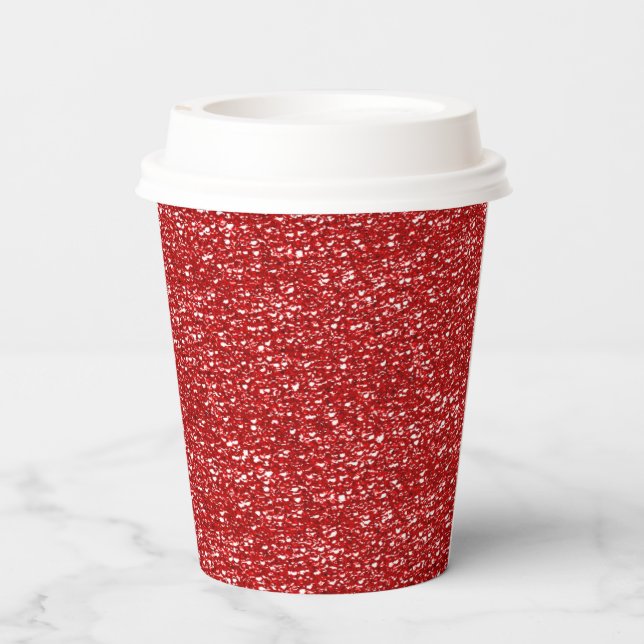 GOBELETS EN PAPIER COUPES DE PARTI ROUGE SEQUINS-PAPIER (Verso)