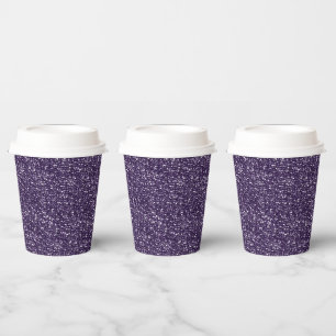 GOBELETS EN PAPIER COUPES DE PARTIES DE PAPIER DE SÉQUINS PURPÉS