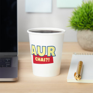 Gobelets En Papier Coupes d'Humour Aur Chai, Pun de thé Funny Chai