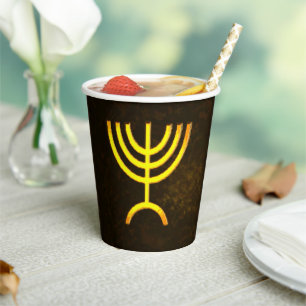 Gobelets En Papier Coupes en papier à flamme Menorah