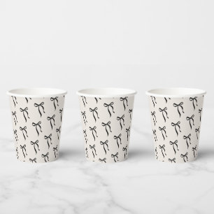 Gobelets En Papier Coupes en papier à ruban noir élégant