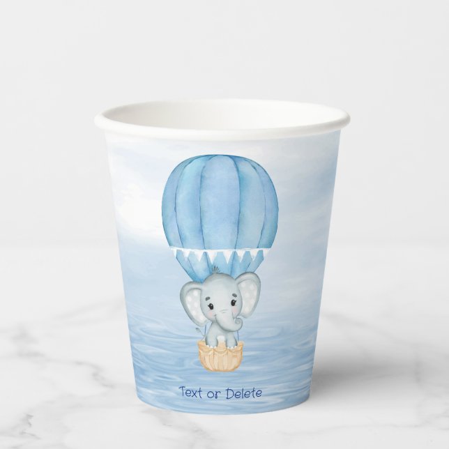 Gobelets En Papier Coupes en papier Blue Elephant Hot Air (Recto)