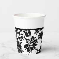 Coupes en papier damassé noir et blanc