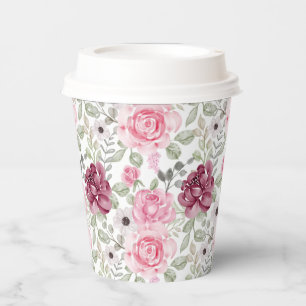 Gobelets En Papier Coupes en papier de Bourgogne et rose