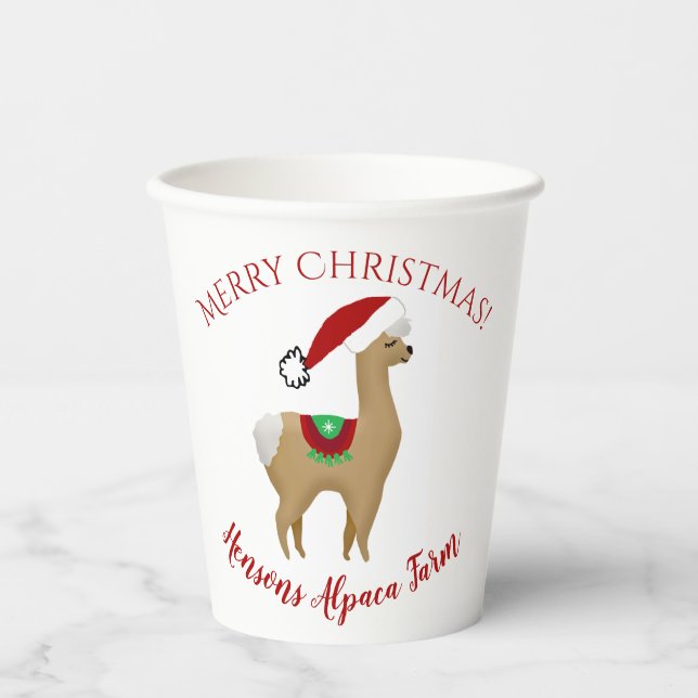 Gobelets En Papier Coupes en papier de Noël Alpaca (Recto)