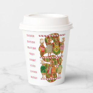 Gobelets En Papier Coupes en papier de rennes de Noël