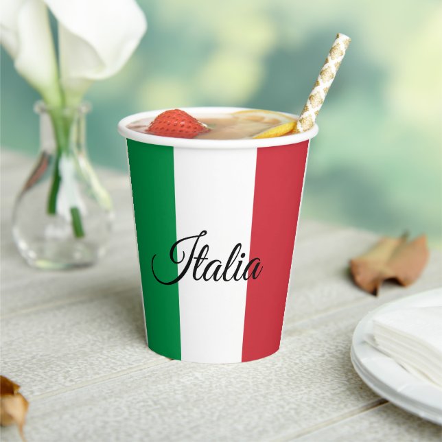 Gobelets En Papier Coupes en papier drapeau italien & fête italienne  (Insitu)