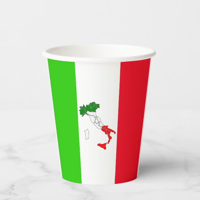 Gobelets En Papier Coupes en papier emblème italien (Recto)