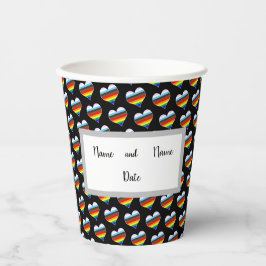 Gobelets En Papier Coupes en papier Motif Rainbow Heart
