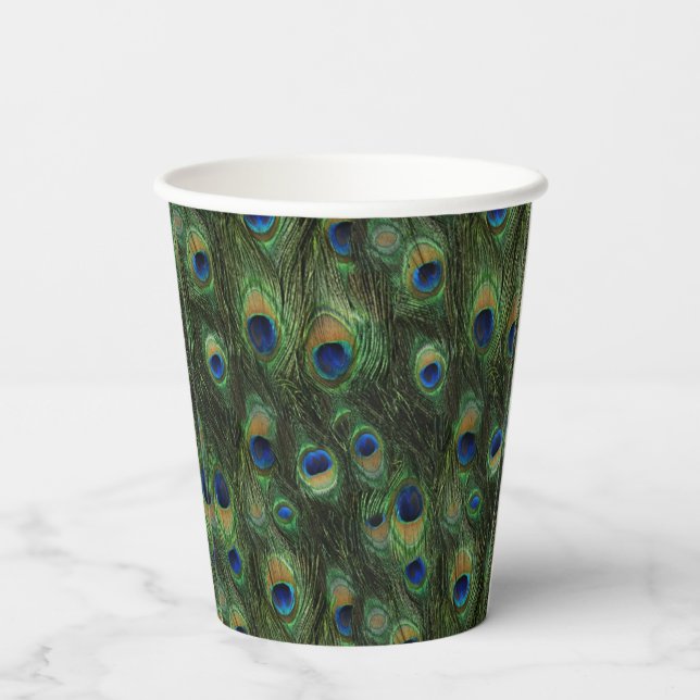 Gobelets En Papier Coupes en papier Peacock Feather (Verso)