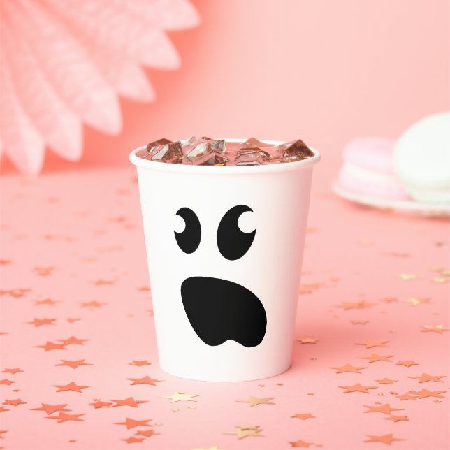 Gobelets En Papier Coupes en papier pour Halloween fantômes (Insitu)